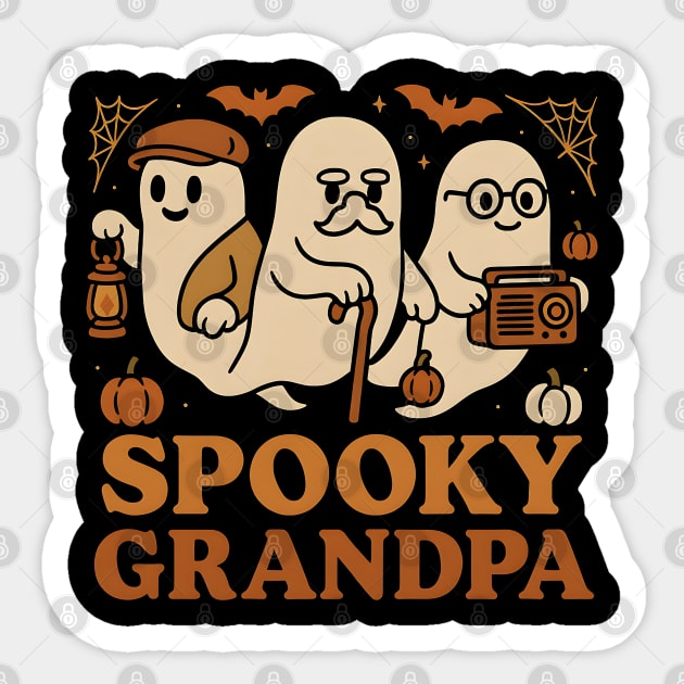 Spooky Grandpa Ghost Halloween Family Graphic Gift Sticker by MakerMind8.2